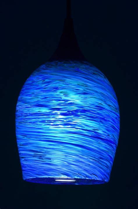 Items Similar To Sea Blue Hand Blown Glass Pendant Light Ready To Hang