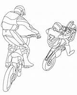 Coloring Motor Racing Motocross Motorbikes Printable Print Cross Race sketch template