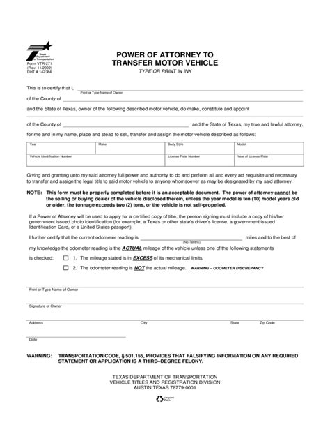 durable power  attorney texas form