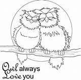 Coloring Pages Owl Valentine Owls Always Kids Adults Valentines Print Sheets Template Animal Colornimbus Printable sketch template