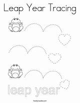 Leap Coloring Year Tracing Choose Board Worksheets Cursive Twistynoodle Noodle sketch template
