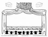Stage Coloring Theatre Pages Drama Color Template Sketch Curtain Class Curtains sketch template