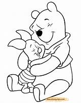 Pooh Coloring Winnie Piglet Pages Hugging Color Disneyclips Tigger Friends Funstuff sketch template