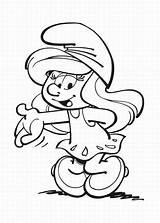 Smurfs Puffi Coloring Smurf Pitufos Smurfette sketch template