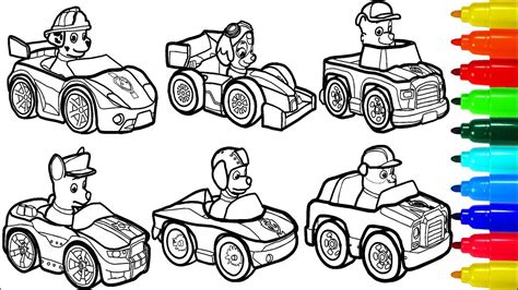 paw patrol  cars coloring pages colouring pages  kids youtube