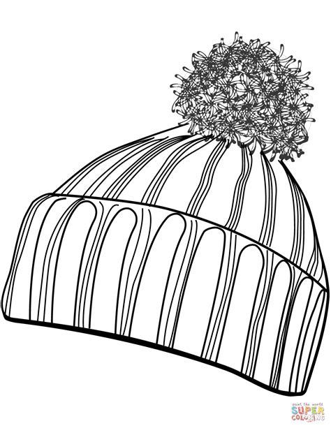 full page printable pages winter hat coloring pages
