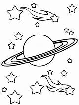 Coloring Saturn Saturno Space Dibujos Espacio Comet Espacial Asteroid Moons sketch template