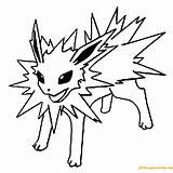 Pokemon Coloring Pages Jolteon Flareon Piplup Eevee Leafeon Espeon Color Evolution Online Evolutions Printable Sheets Pikachu Kids Getcolorings Getdrawings Print sketch template
