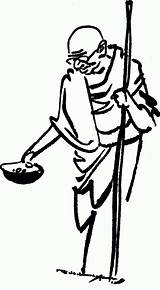Gandhi Mahatma Gandhiji Laxman Rk Democracy Clipartmag Beggar Pinclipart Caricature sketch template