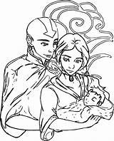 Avatar Aang Katara Ausmalbilder Elemente Herr Toph Wecoloringpage Sokka sketch template