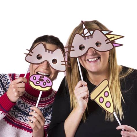 pusheen selfie kit novelty cat photo booth party fancy dress props