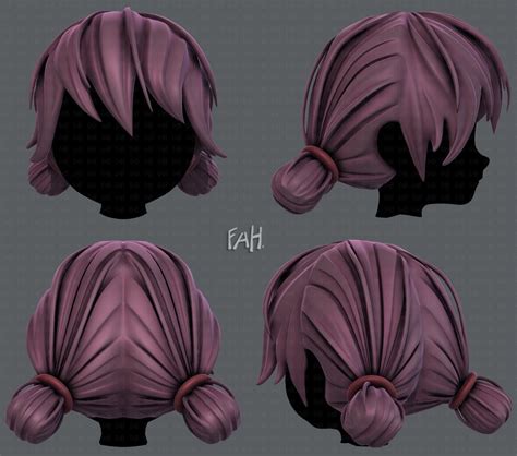 3d Model 3d Hair Style For Girl V22 Vr Ar Low Poly Cgtrader
