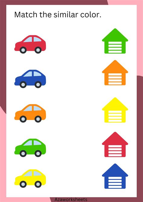 match  similar color worksheets  preschoolers  nursery