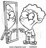 Mirror Clipart Reflection Pointing Cartoon Boy His Drawing Clip Royalty Toonaday Mirrors Vector Ron Leishman Background Reflections Illustrations Clipartof Rf sketch template