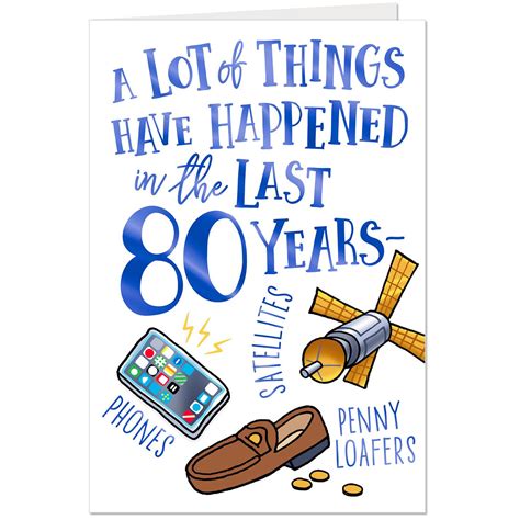 A Lot Has Happened Funny 80th Birthday Card Greeting