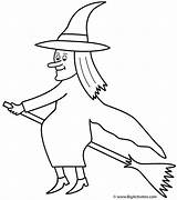 Coloring Witch Halloween Witches Pages Broom Printable Drawing Colouring Hat Print Broomstick Flying Kids Sheets Bigactivities Room Book Cat Spider sketch template