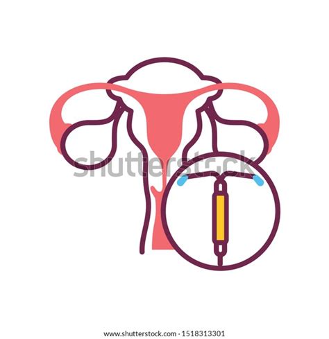 Contraceptive Spiral Color Line Icon Intrauterine Device Birth