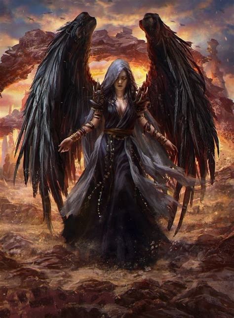 dark angel dark fantasy art character art fallen angel