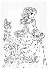 Coloring Pages Victorian Fashion Adult Anime Princess Dress Books Printable Poetry Disney Cute House Woman Model Vintage Getcolorings Tangled Color sketch template
