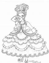 Antoinette Colorir Etoile Victorian sketch template