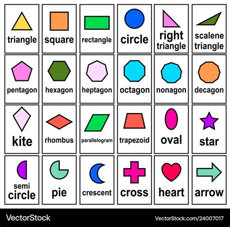shapes flash cards printable