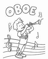 Colorear Oboe Instrumentos Oboes Portafolios Viento Conocimiento Medio Escuela Organización Bloque Concertando sketch template