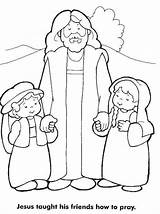 Coloring Jesus Children Loves Little sketch template