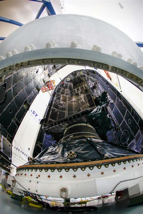 lockheed martin built gps iii satellite encapsulated  upcoming launch  gnss
