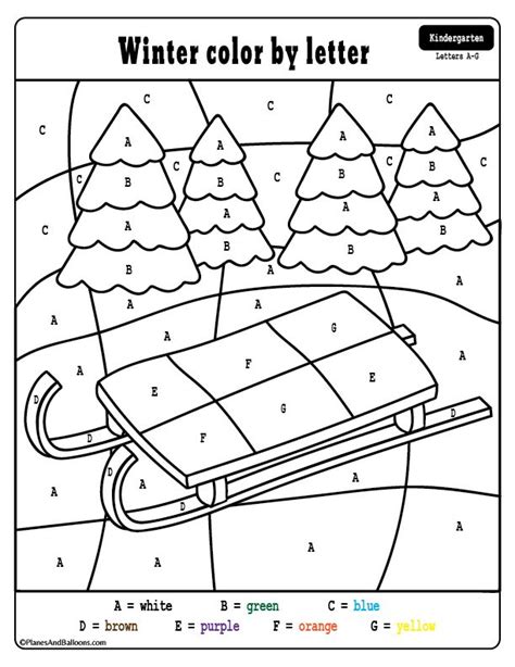 kindergarten winter coloring worksheet printable   winter