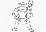 Shrek Donkey Pintar Sherk sketch template