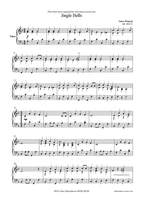 christmas jingle bells piano classical sheet