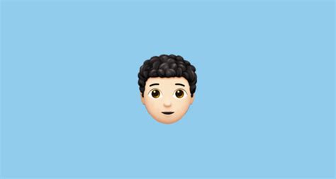 Person Light Skin Tone Curly Hair Emoji