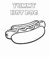 Coloring Dog Hot Pages Burger Kids sketch template