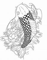Coloring Koi Fish Pages Tattoo Popular sketch template
