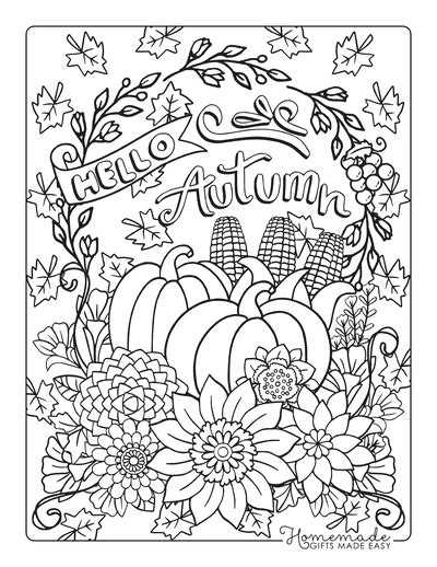 autumn fall coloring pages
