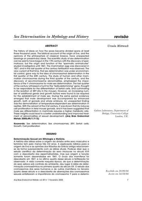 pdf sex determination in mythology and history