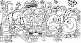 Coloring Spongebob Friends Attention Take sketch template