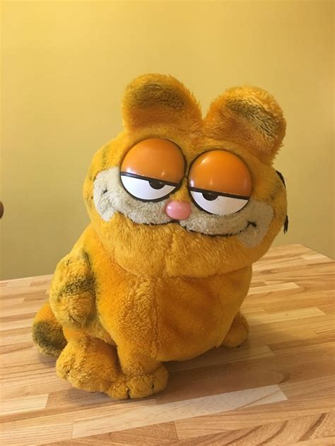 vintage large garfield plush toy cat etsy canada vintage toys