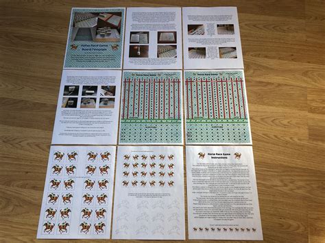 horse race board game template etsy canada