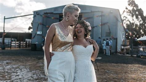 kelly mackenzie and kirsty albion say wedding in tasmania ‘best day of