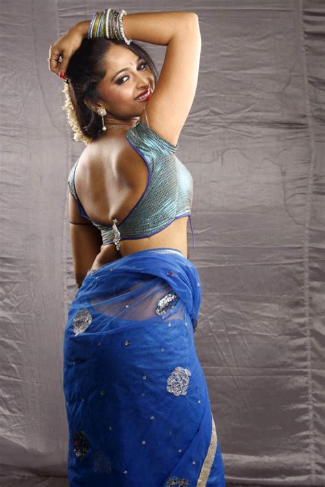 anushka shetty half blue saree sexy photo collections a2z viral videos