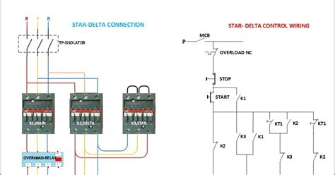 star delta control diagram  motor power connection