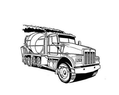 cement truck  semi truck coloring page netart
