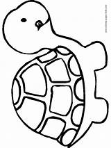 Coloring Turtle Pages Cartoon Template Color Print Easy Printable Kids Cute Animal Simple Colouring Sheets Turtles Sheet Blank Summer Draw sketch template
