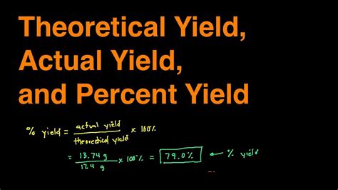 find actual yield theoretical yield  percent yield examples practice problems youtube