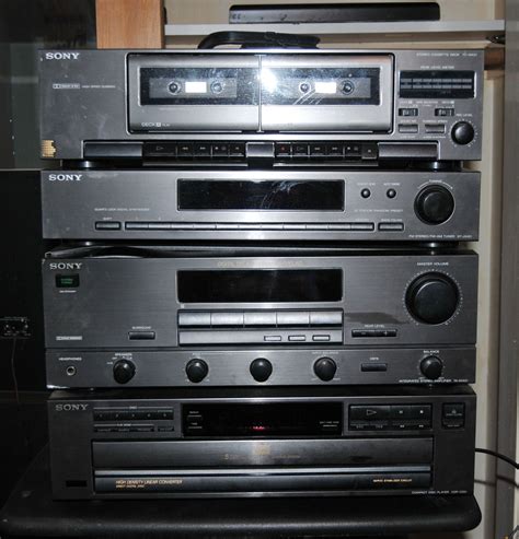 sony component stereo system includes cd player turntable speakers  ebth