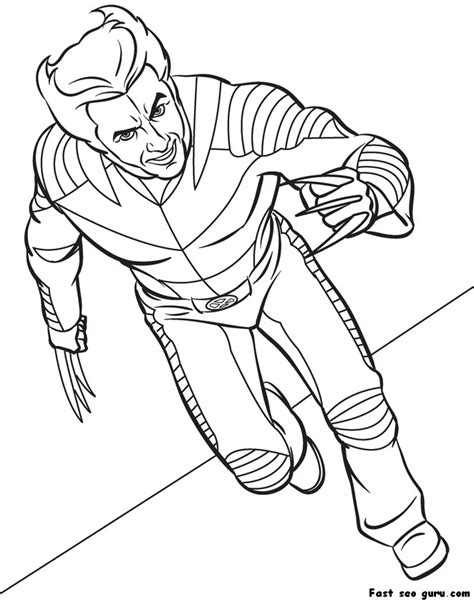 wolverine coloring pages  kids sharp claws  men print color