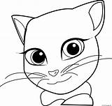 Talking Tom Coloring Cat Face Angela Pages Printable sketch template
