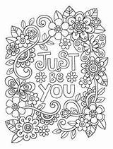 Coloring Pages Colouring Printable Books Adults Adult Sheets Inspirational Quotes Quote Mandala Simple Enough Am Color Girl Go Book Inspiring sketch template
