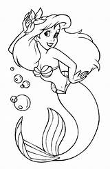 Ariel Coloring Pages Little Mermaid Printable Colouring Cartoon Kids Kleurplaat Color sketch template